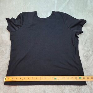 L.L.Bean Supima Cotton T-Shirt Womens Large Black Scoop Neck Short Sleeve 207242